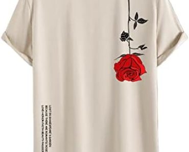 SOLY HUX Men’s Graphic Tees Vintage T-Shirts Floral Letter P…