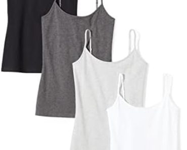 Amazon Essentials Women’s Slim-Fit Camisole, Pack of 4