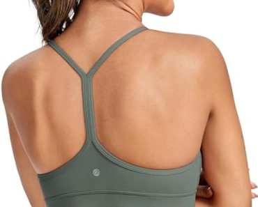 CRZ YOGA Butterluxe Womens Y Back Sports Bra – Padded Racerb…