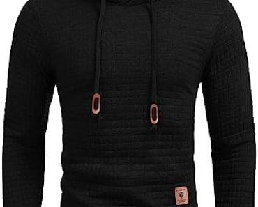 COOFANDY Mens Hooded Sweatshirt Casual Long Sleeve Drawstrin…