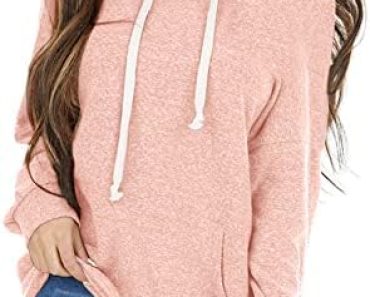 PGANDS Women’s Casual Fall Long Sleeve Drawstring Sweatshirt…