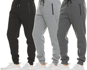 PURE CHAMP Mens 3 Pack Fleece Active Athletic Workout Jogger…
