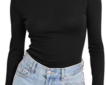 Trendy Queen Women’s Turtleneck Long Sleeve Shirts Fall Fash…