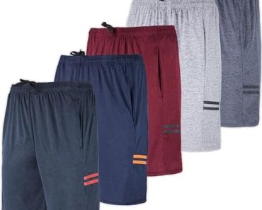 Real Essentials 5 Pack: Men’s Dry-Fit Sweat Resistant Active…