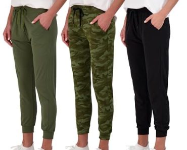 Real Essentials 3 Pack: Women’s Ultra-Soft Lounge Joggers At…