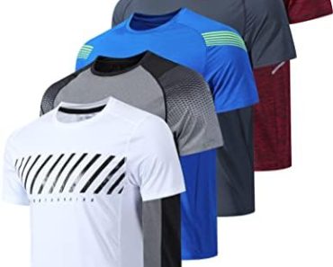 5 Pack Men’s Active Quick Dry Crew Neck T Shirts | Athletic …