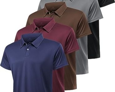 Orrstarry 5 Pack Polo Shirts for Men Dry Fit Short Sleeve Go…