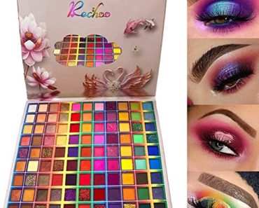 Rechoo 99 Colors Eyeshadow Palette, Rainbow Colors Fusion Ey…