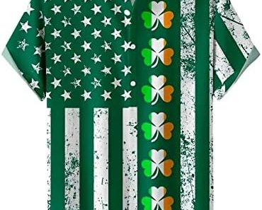 callcarl Men’s St Patricks Day Shirt Funny Green Clover Sain…