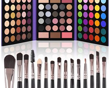 UCANBE Eyeshadow Palette with 15Pcs Brushes Makeup Set, Pigm…