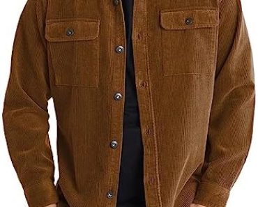 JMIERR Men’s Corduroy Jacket Casual Button Down Shirts Long …
