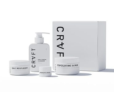 CRVFT Men’s Facial Care Kit | Aloe Vera Face Wash 3oz | Hyal…