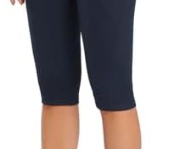BALEAF Women’s Capris with Pockets Knee Length Capri Legging…