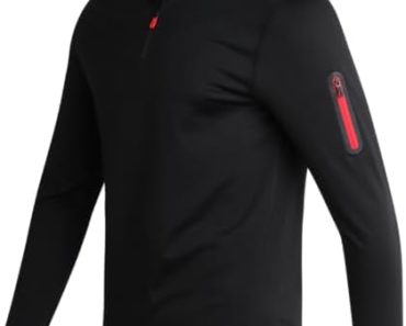 Spyder Men’s Active Shirt – Quarter Zip Long Sleeve Performa…