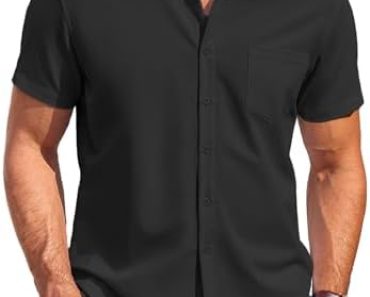 COOFANDY Mens Short Sleeve Shirts Casual Button Down Shirts …