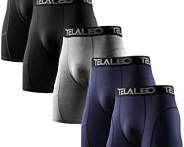 TELALEO 5/6 Pack Compression Shorts Men Spandex Sport Shorts…