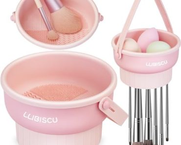 LLIBISCU Makeup Brush Cleaner Mat, 3 in 1 Clean, Dry, Storag…