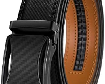 BULLIANT Mens Ratchet Belt,Leather Adjustable Slide Belt For…