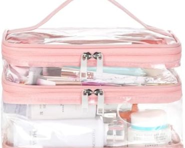 HAOGUAGUA Double Layer Clear Cosmetic Bag Makeup Bag, Waterp…