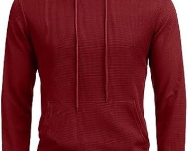 COOFANDY Men’s Hooded Sweatshirts Long Sleeve Casual Pullove…