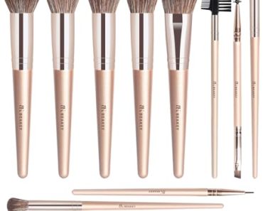 BEAKEY Makeup Brush Set, 12 Pcs Premium Synthetic Makeup Bru…