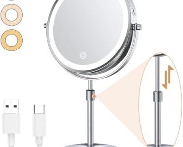 Benbilry 8.5″ Lighted Makeup Vanity Mirror with 10X Magnific…
