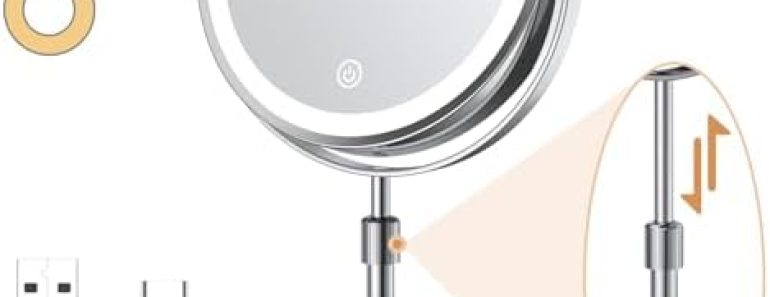 Benbilry 8.5″ Lighted Makeup Vanity Mirror with 10X Magnific…