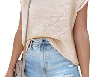 Cap Sleeve Knit Sweater Tops Sleeveless Vest Summer Tops 202…