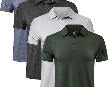 TELALEO 4/5 Pack Mens Polo Shirts Quick Dry Short Sleeve Gol…