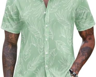 COOFANDY Mens Hawaiian Shirts Short Sleeve Button Down Aloha…