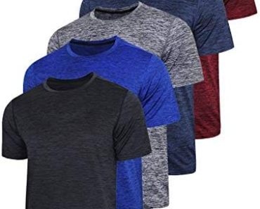 5 Pack Men’s Active Quick Dry Crew Neck T Shirts | Athletic …