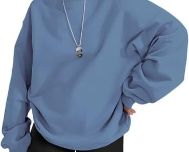 ATHMILE Oversized Sweatshirt for Women Crewneck Fleece Long …