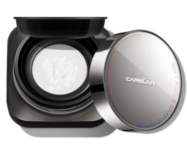 CARSLAN Waterproof Loose Setting Powder with Puff, Matte, Oi…