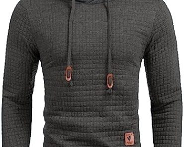COOFANDY Mens Hooded Sweatshirt Casual Long Sleeve Drawstrin…