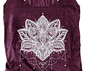 Womens Mandala Vintage Graphic Racerback Tank Tops Summer Ca…