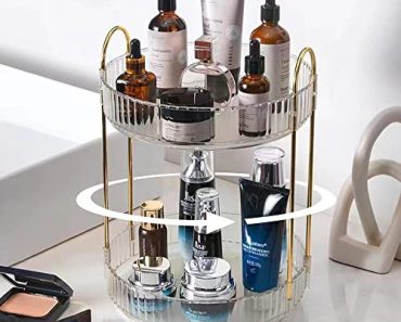 shuang qing Rotating Makeup Organizer for Vanity 2 Tier, Hig…