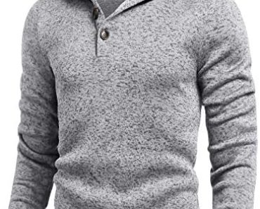 COOFANDY Men Casual Knit Pullover Sweatshirt Slim Fit Therma…