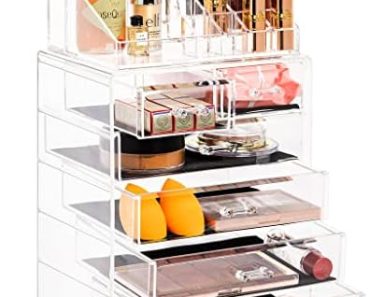 Sorbus Clear Cosmetic Makeup Organizer – Make Up & Jewelry S…