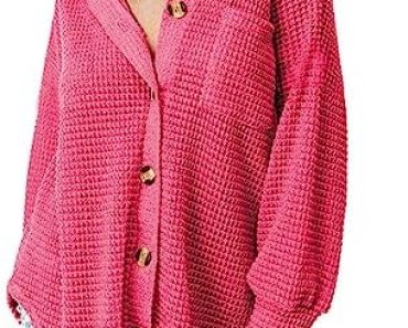 Dokotoo Womens Waffle Knit Shacket Jacket Casual Long Sleeve…