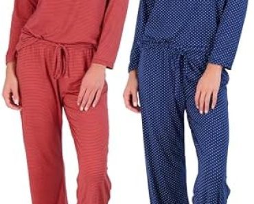 Real Essentials 2 Pack: Women’s Pajama Set Super-Soft Short …