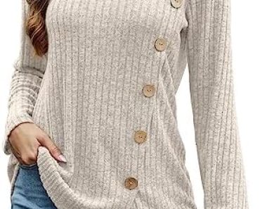 Dimur Sweaters for Women Trendy Long Sleeve Shirts Loose Fit…