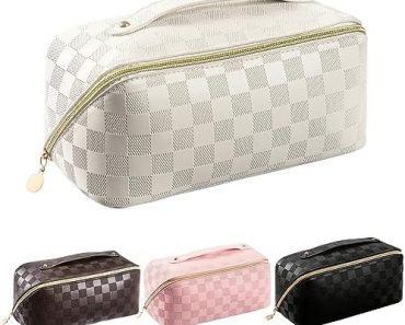 Makeup Bag – Large Capacity Travel Cosmetic Bag for Women, M…