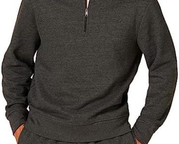 Amazon Essentials Men’s Long-Sleeve Quarter-Zip Fleece Sweat…